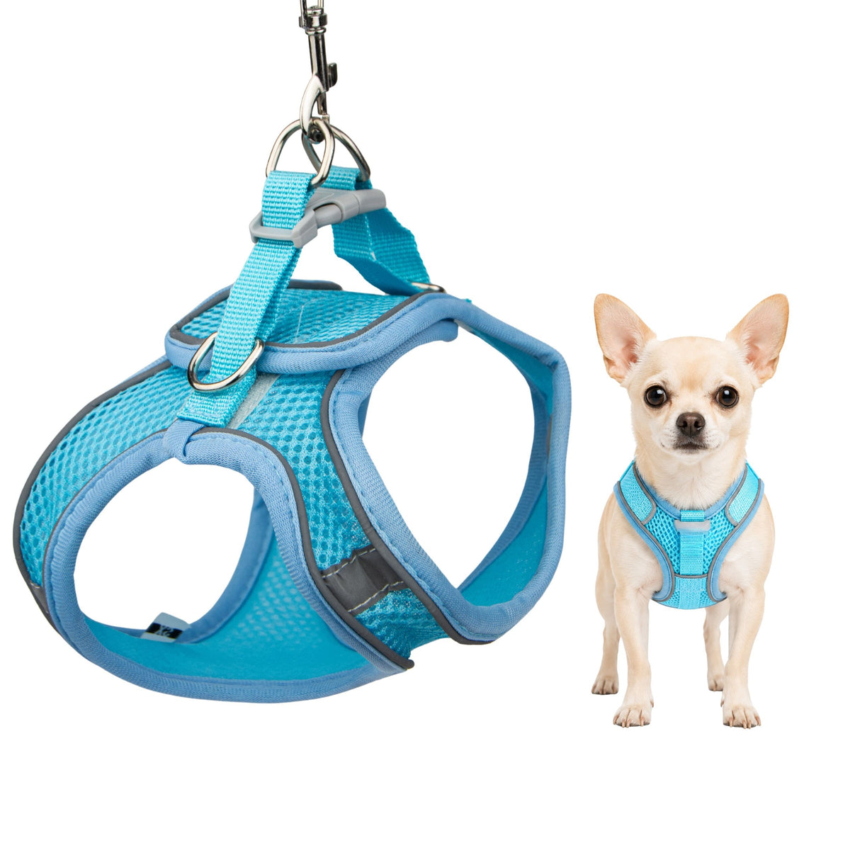 Dog Harness Adjustable Breathable Maltese Shih Tzu BLUE XS
