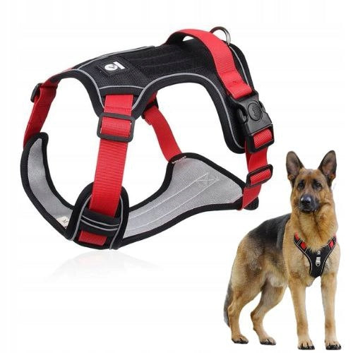 Dog Harness Adjustable, Comfortable and Durable Black and Red
