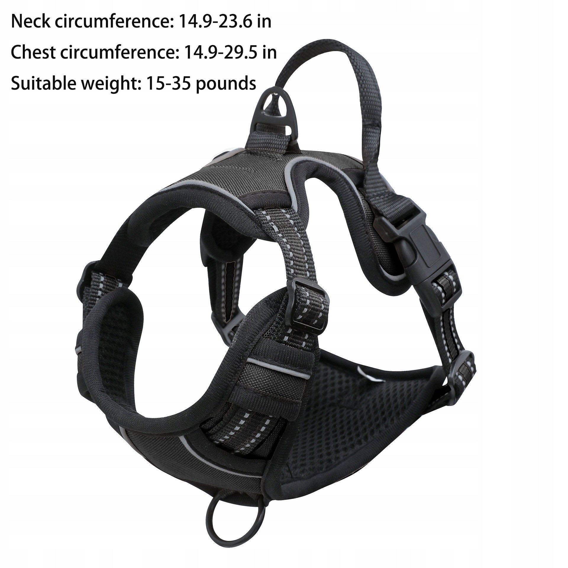 Dog Harness Adjustable Pet Vest with Dog Leash Harness Soft Handle Black Packaging status original