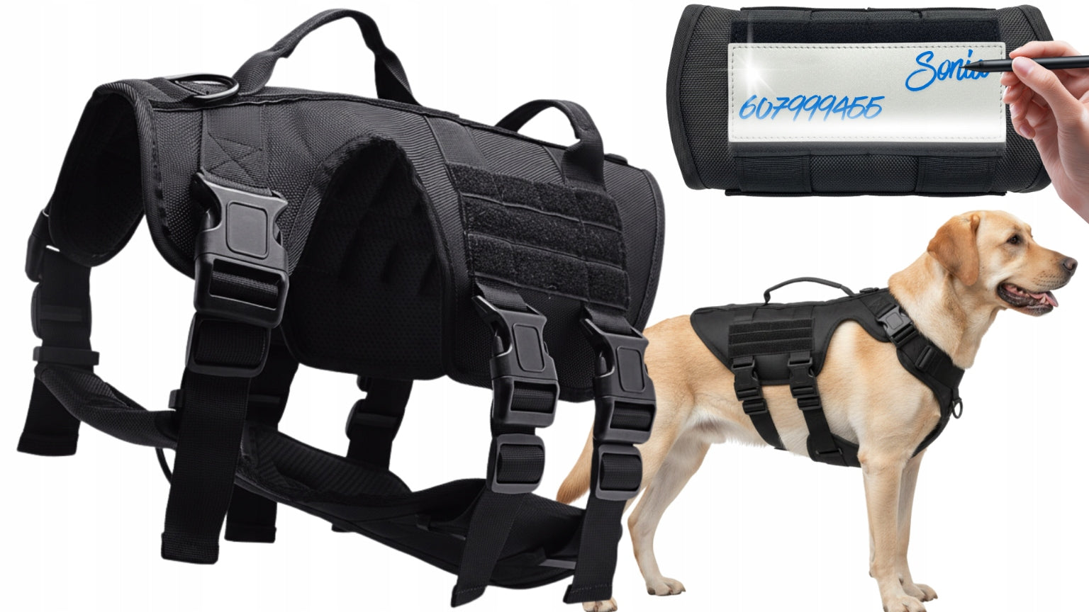 Dog Harness Adjustable Pressure-Free Strong Lightweight M Premium Solid Walk Manufacturer code Szelki spacerowe dla psa z uchwytami M