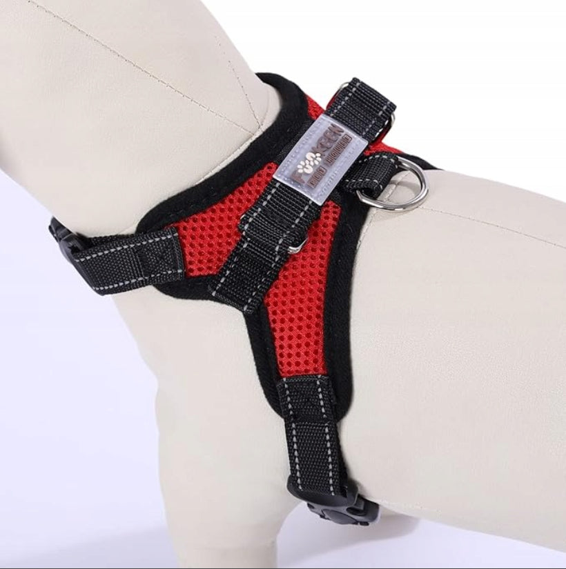 Dog Harness Adjustable Pressure-Free Training Mesh Red-XS Manufacturer code 00001