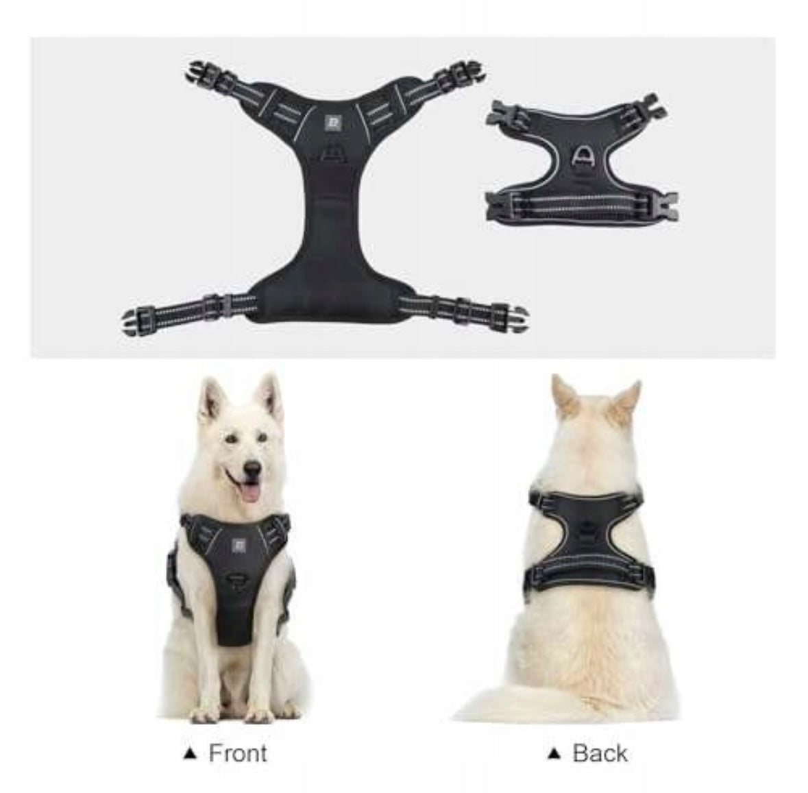 Dog Harness Adjustable Reflective Breathable XL Black Manufacturer code X001W04TMZ