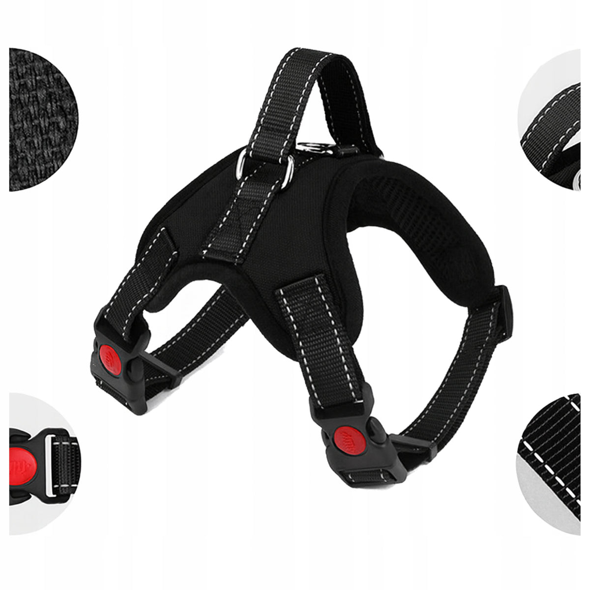 Dog Harness Adjustable XL WODONDOG RED-WINE Reflective Anti-String Packaging status original