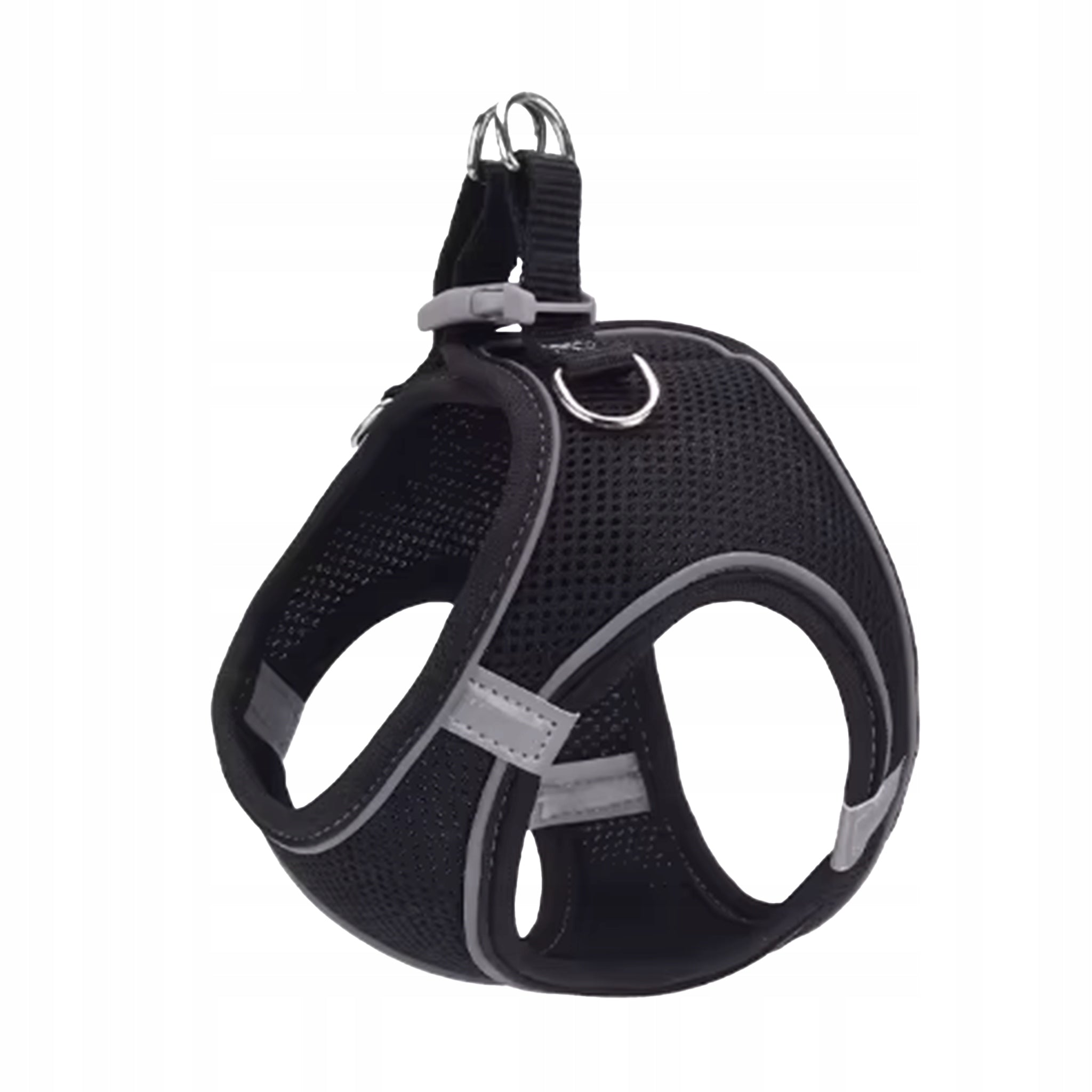 Dog Harness Black L Pressure-Free Reflective Walking