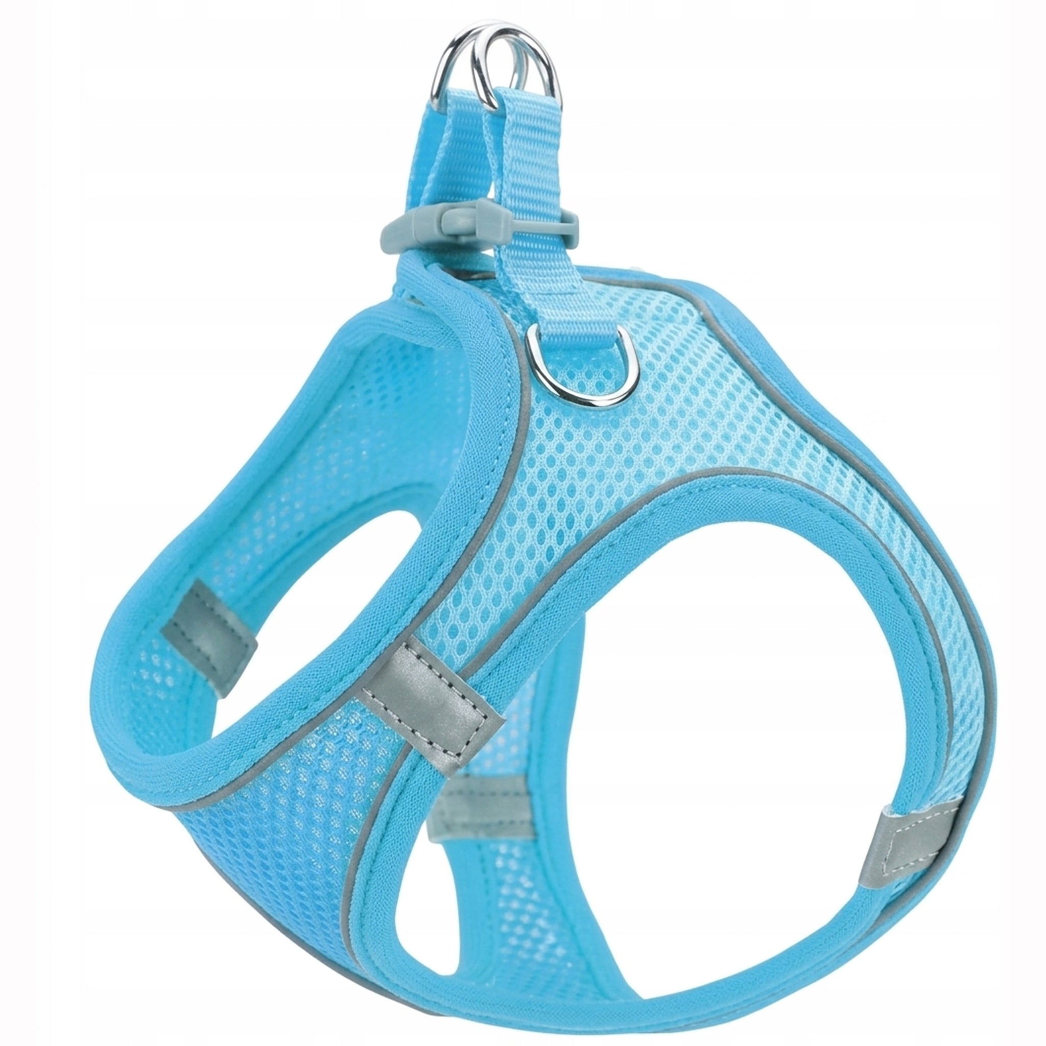 Dog Harness Blue M Pressure-Free Reflective Walking