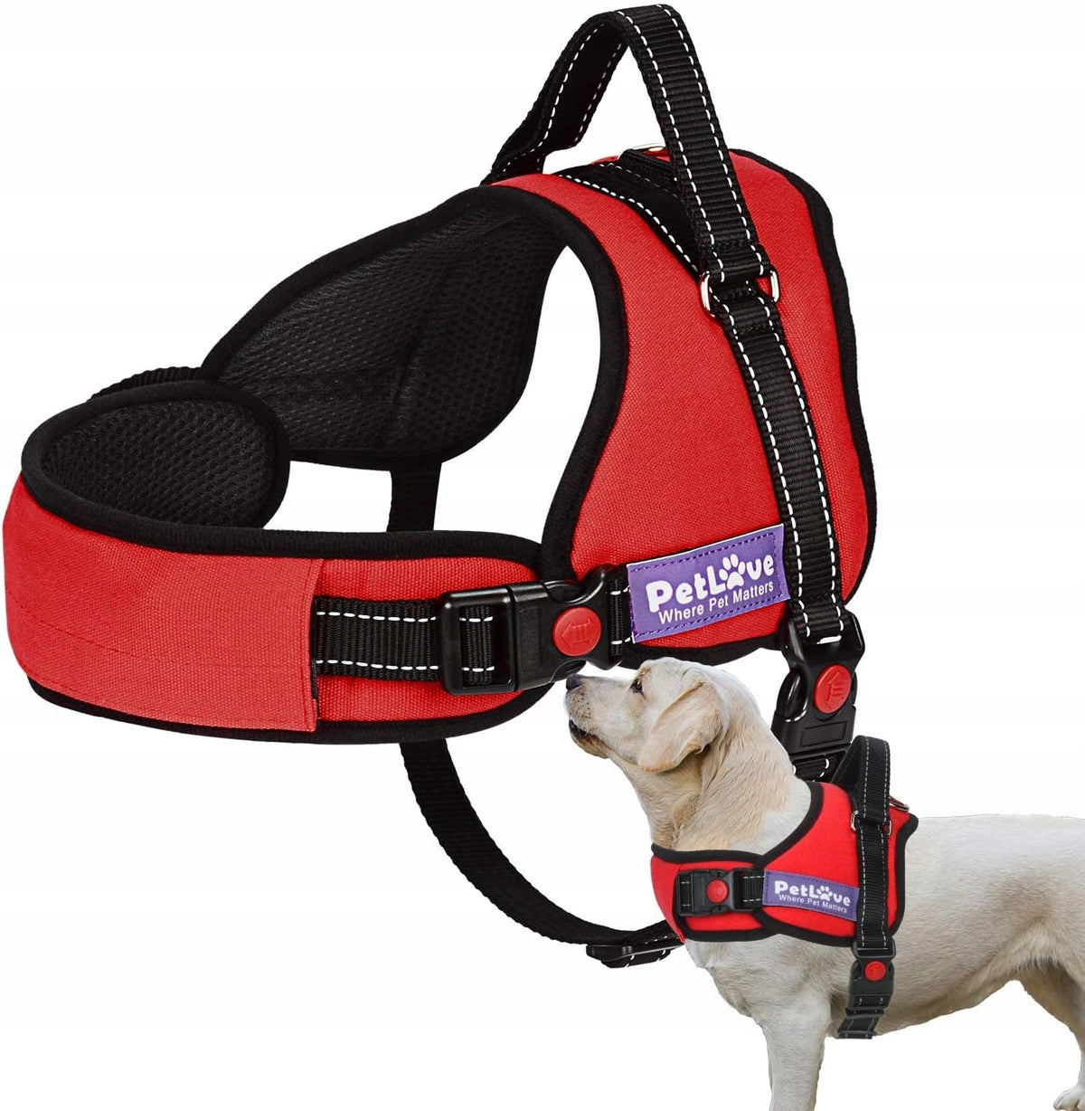 Dog Harness Collar PRESSURE-FREE BREATHABLE S PETLOVT