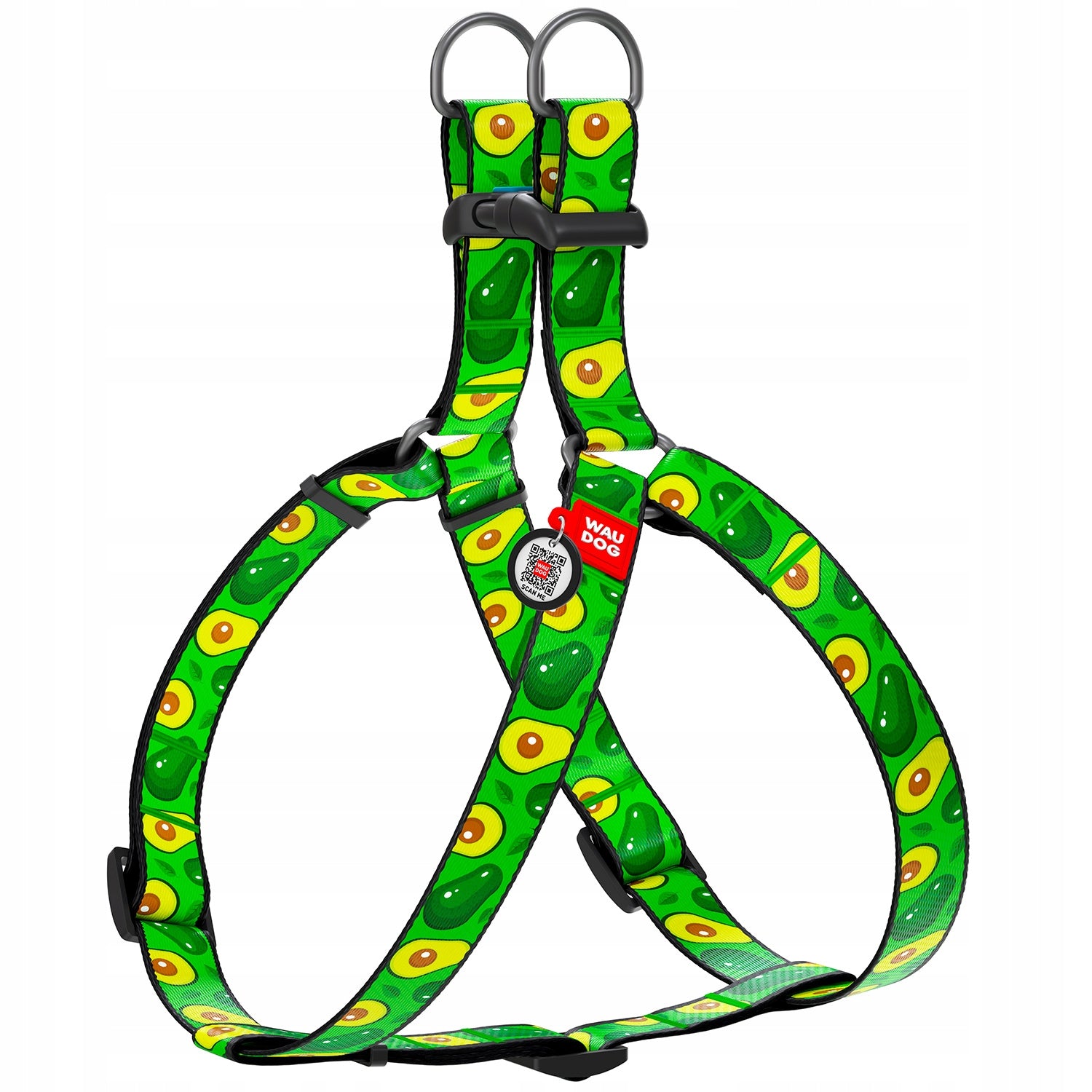 Dog Harness, Drawing Avocado, 40-55 cm 15 mm Brand Waudog