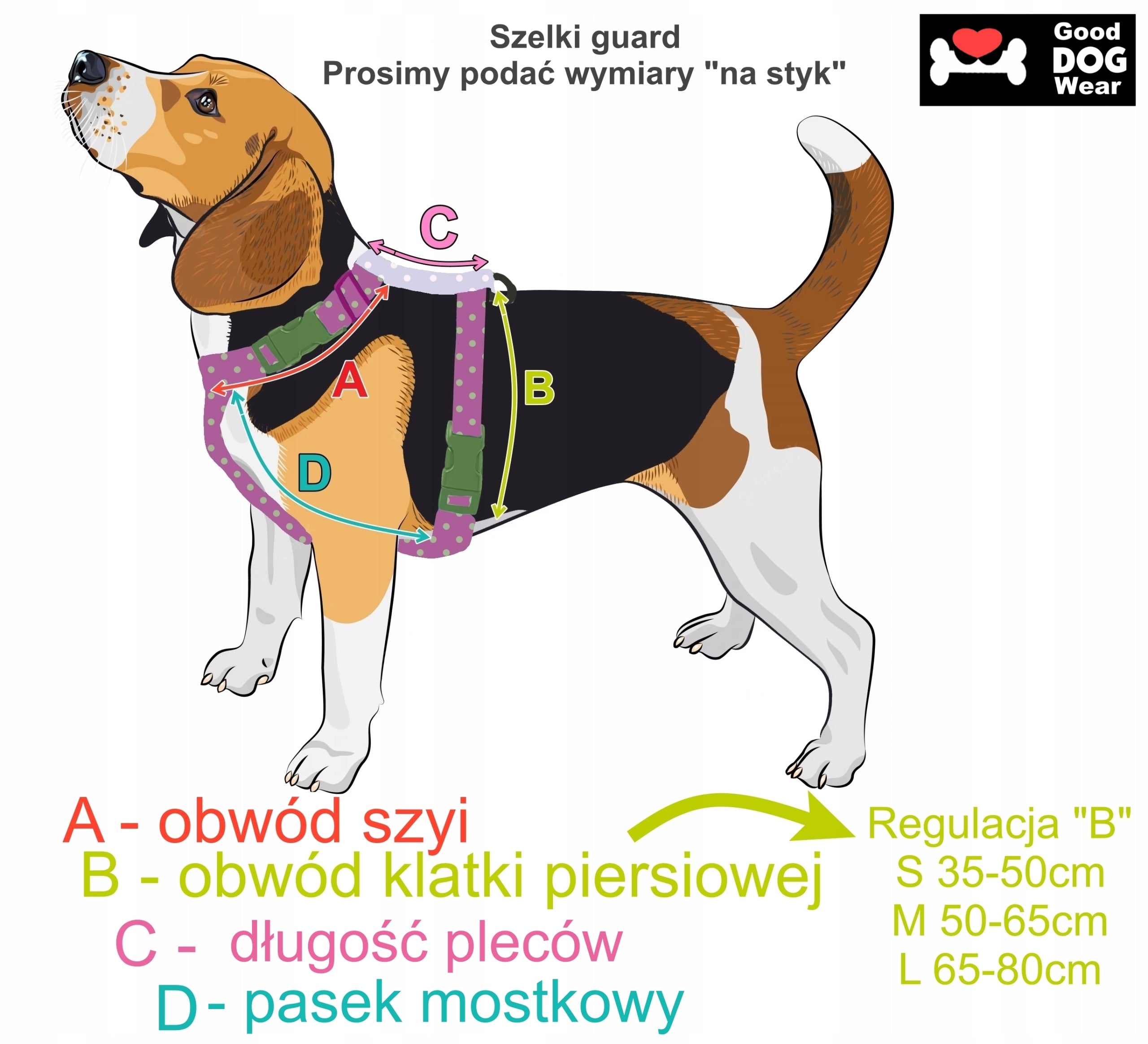 Dog Harness GUARD LOTS OF DESIGNS HIT size L Good Dog Wear handmade Trade name Szelki spacerowe Good Dog Wear rozmiar L