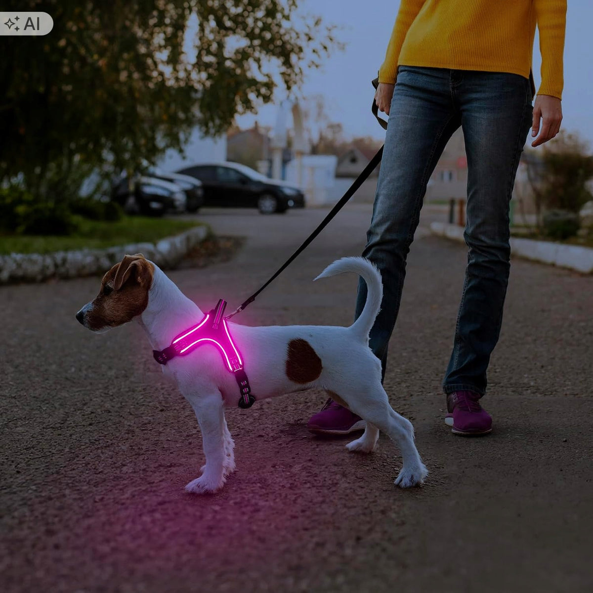 Dog Harness Glow Reflective Pink Light Up LED *M Manufacturer code B0C8J8GFHW