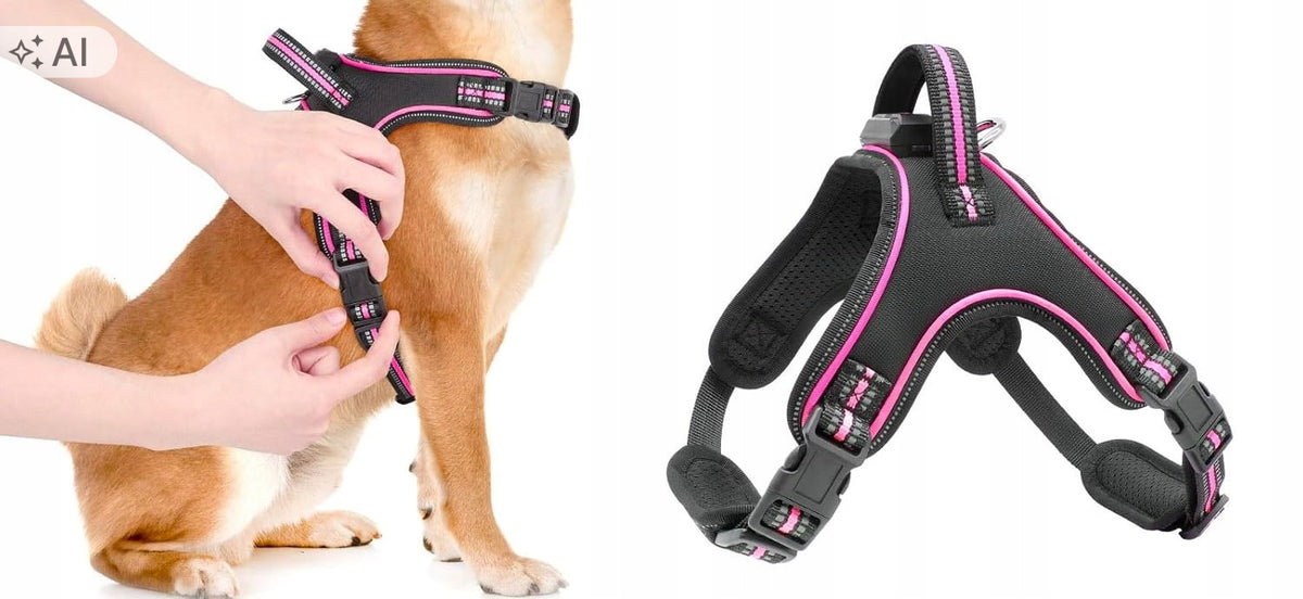 Dog Harness Glow Reflective Pink Light Up LED *M Packaging status original