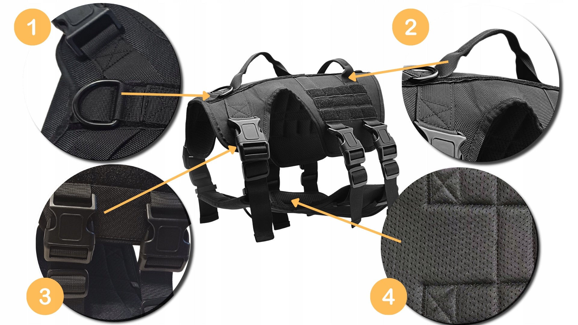 Dog Harness Guard Pressure-Free Training Walking Strong Lightweight Comfortable Trade name Szelki wygodne mocne regulowane L uprząż