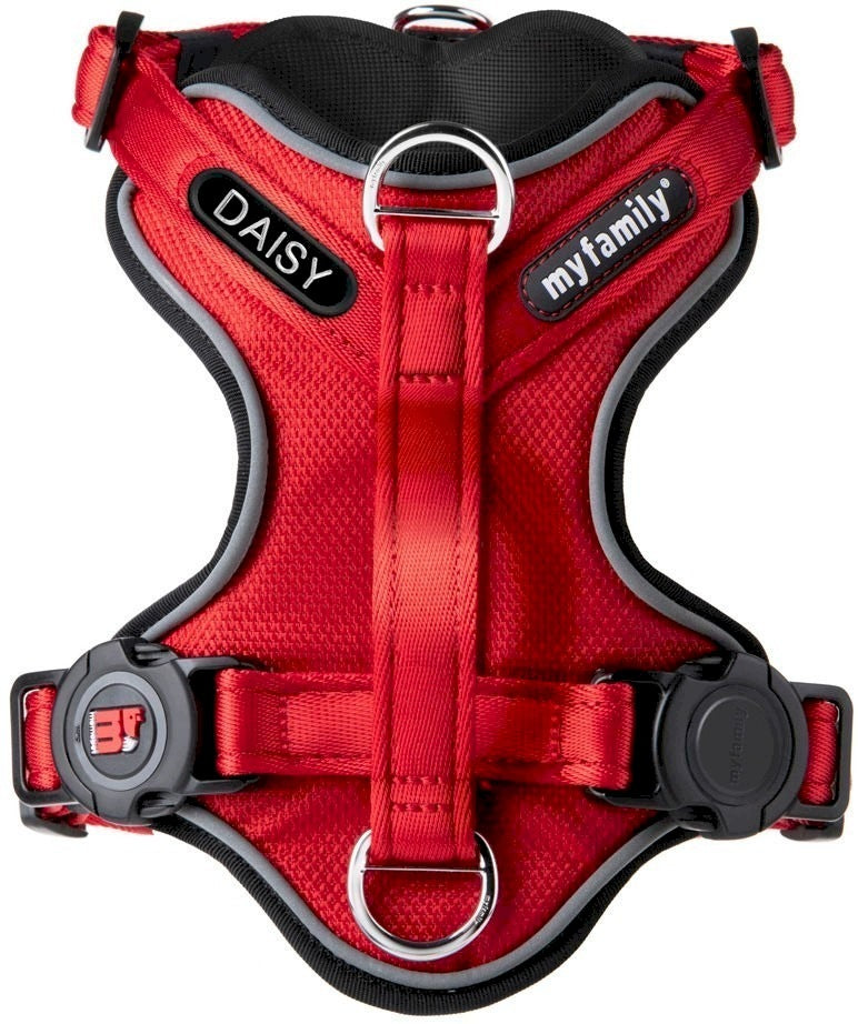 Dog Harness H Red XS Adjustable MY FAMILY Address Card Engraving FREEBIE Packaging status original