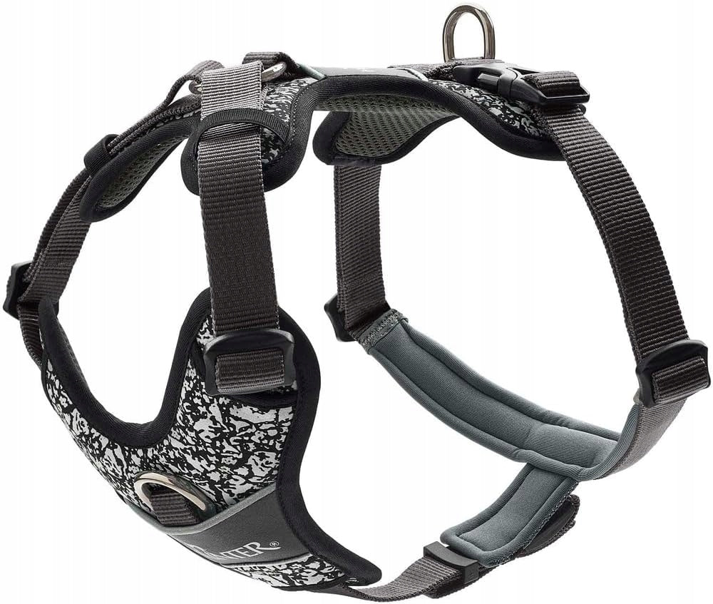 Dog Harness, HUNTER DIVO, L ,Black, Guard, Pressure-Free, Reflector