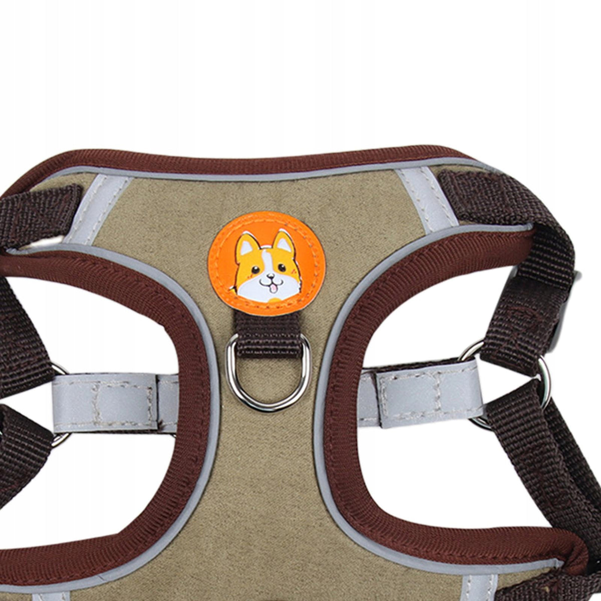 Dog Harness Leashs Set Soft Padded Breathable Adjustable Chest Brown L Packaging status original