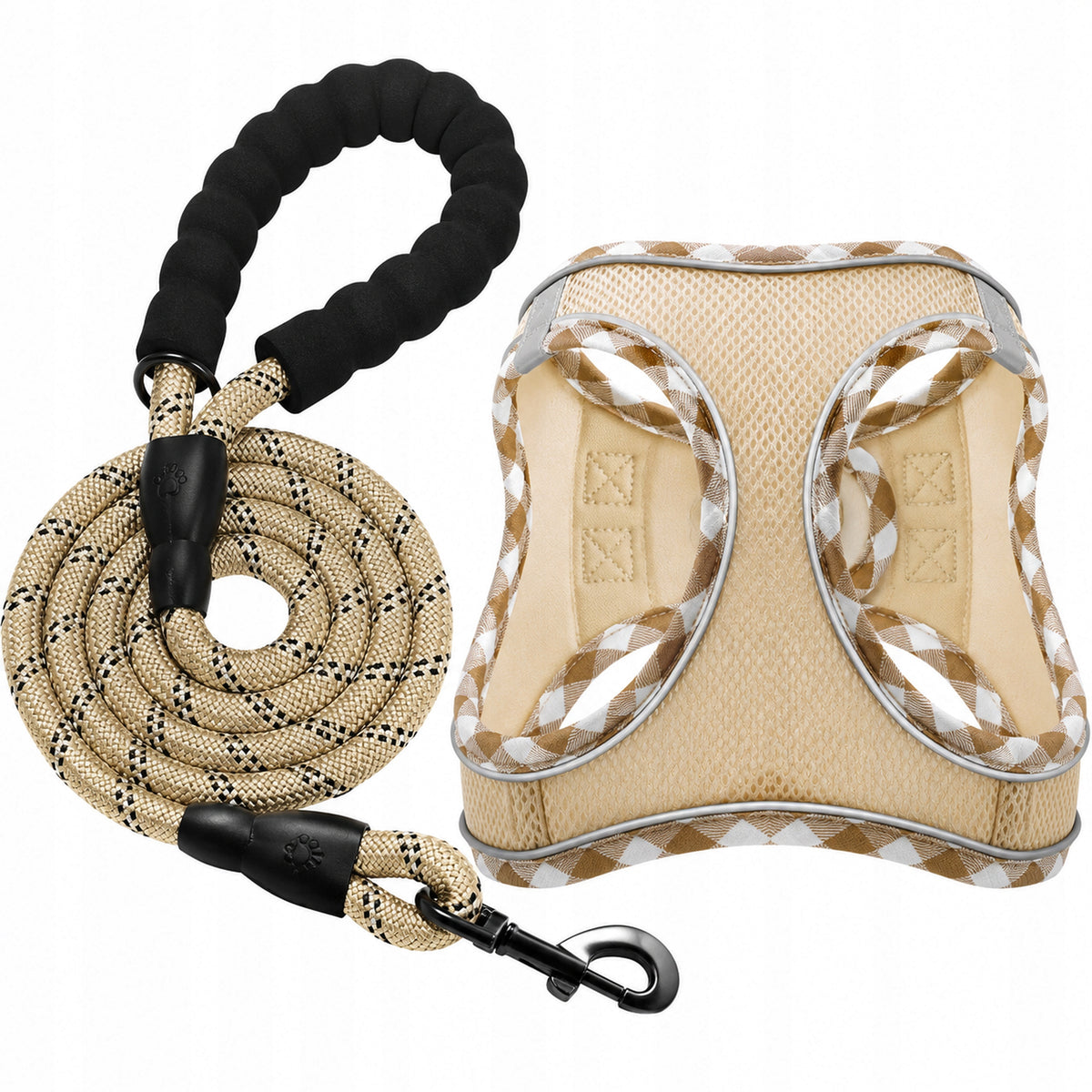 Dog Harness M + Lanyard Adjustable Breathable For Puppy