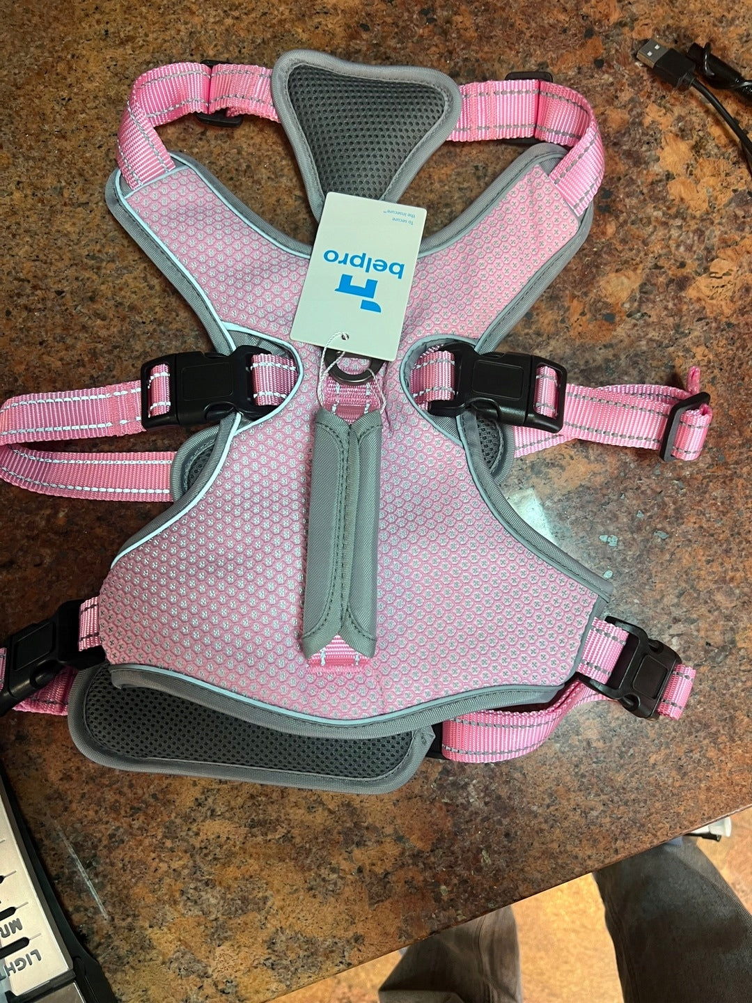 Dog Harness, Pink Roz L Manufacturer code Różowe szelki dla psa bezuciskowe odblaskowe