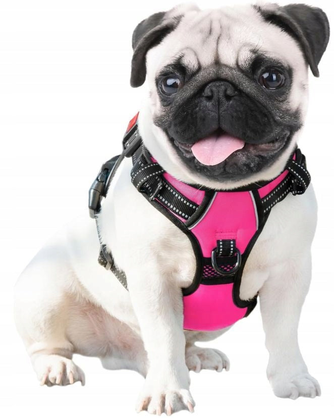 Dog Harness Pressure-Free PINK Guard Comfortable Reflective S + Lanyard Brand Anytech