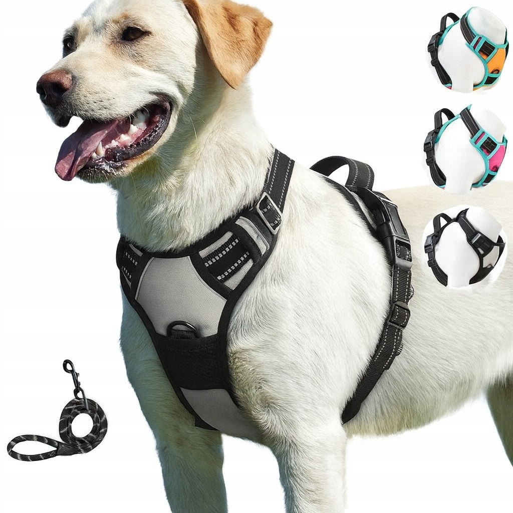 Dog Harness Pressure-Free PINK Guard Comfortable Reflective S + Lanyard Color pink