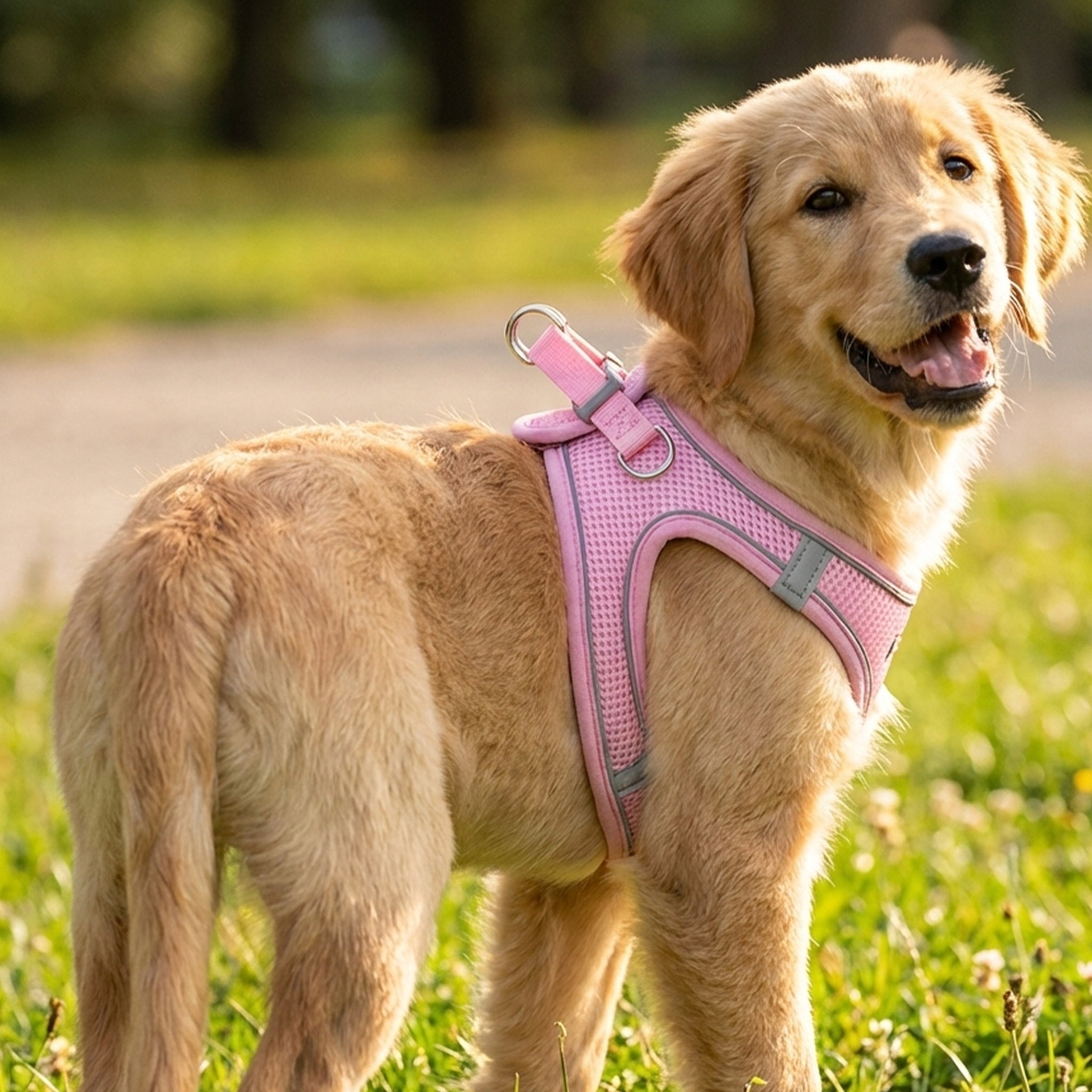 Dog Harness S Pink Pressure-Free Reflective Walking Packaging status original