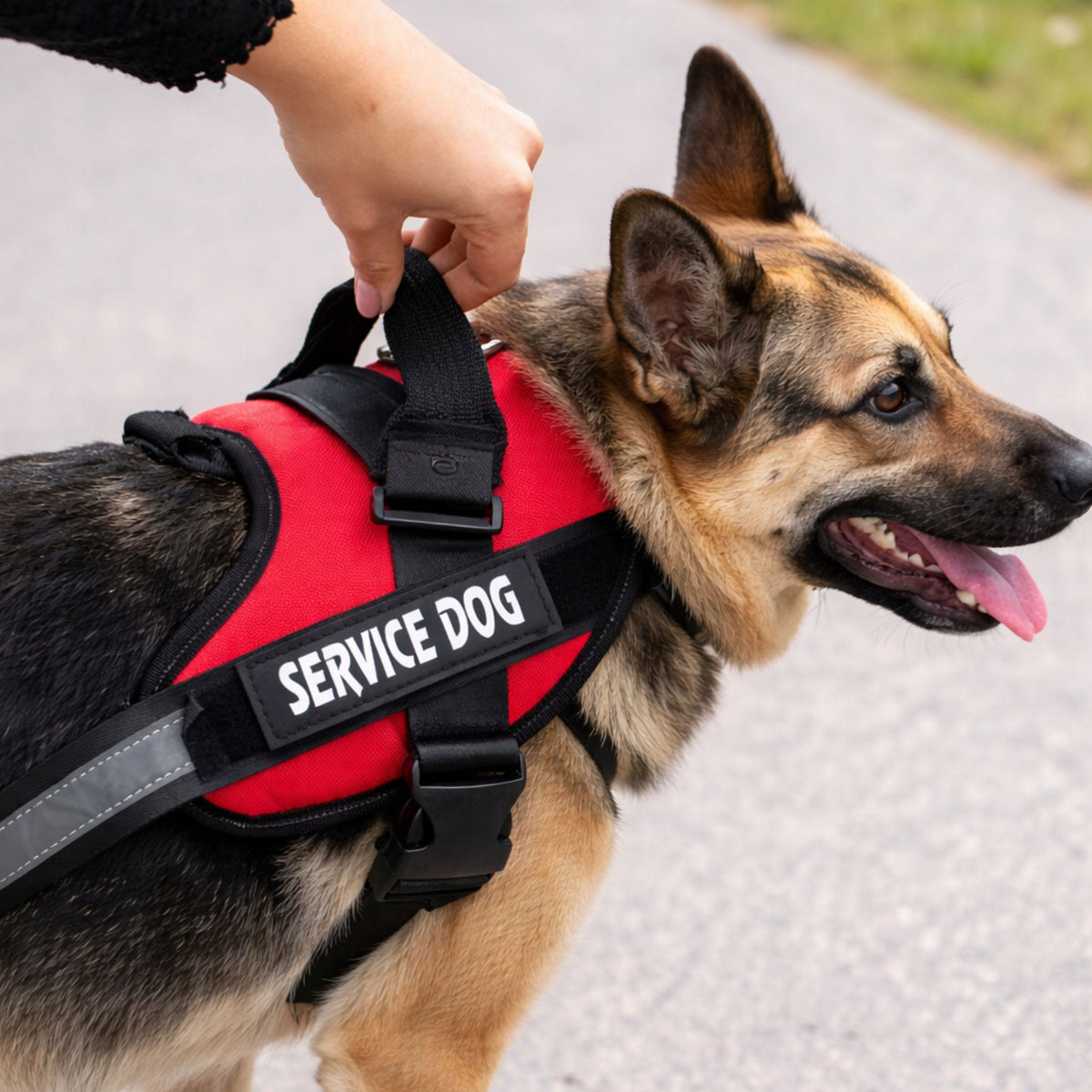 Dog Harness SERVICE DOG strong adjustable handle walk training 42-59cm S Packaging status original
