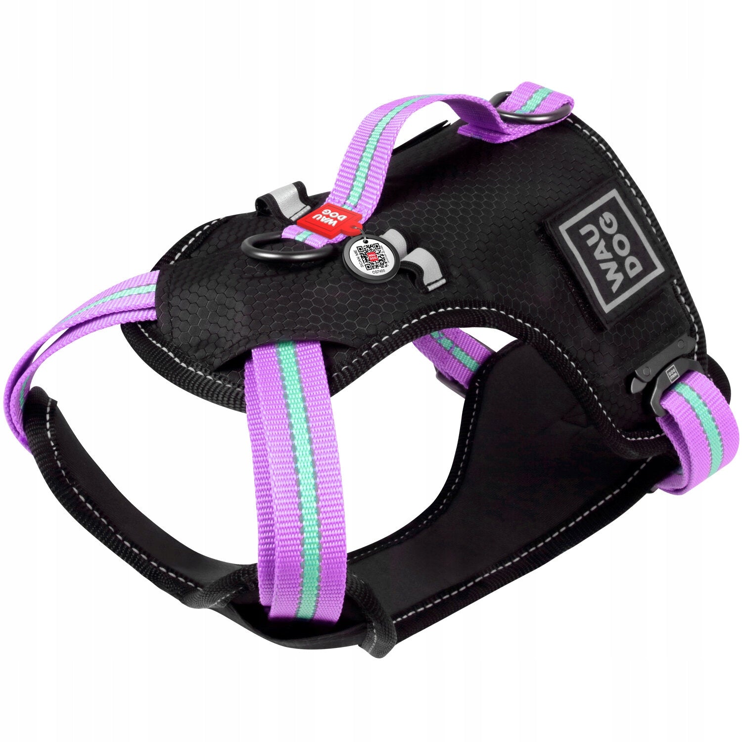 Dog Harness Safe + QR ADDRESS FREEBIE, Purple, Size S Packaging status original