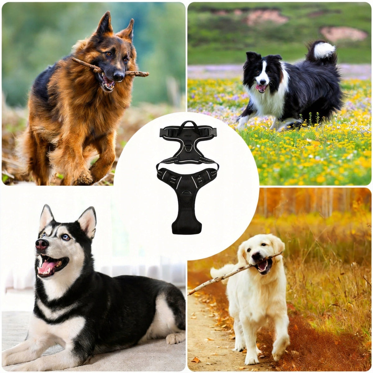 Dog Harness Solid Black Harness for Large Dogs Manufacturer code 6953495298466