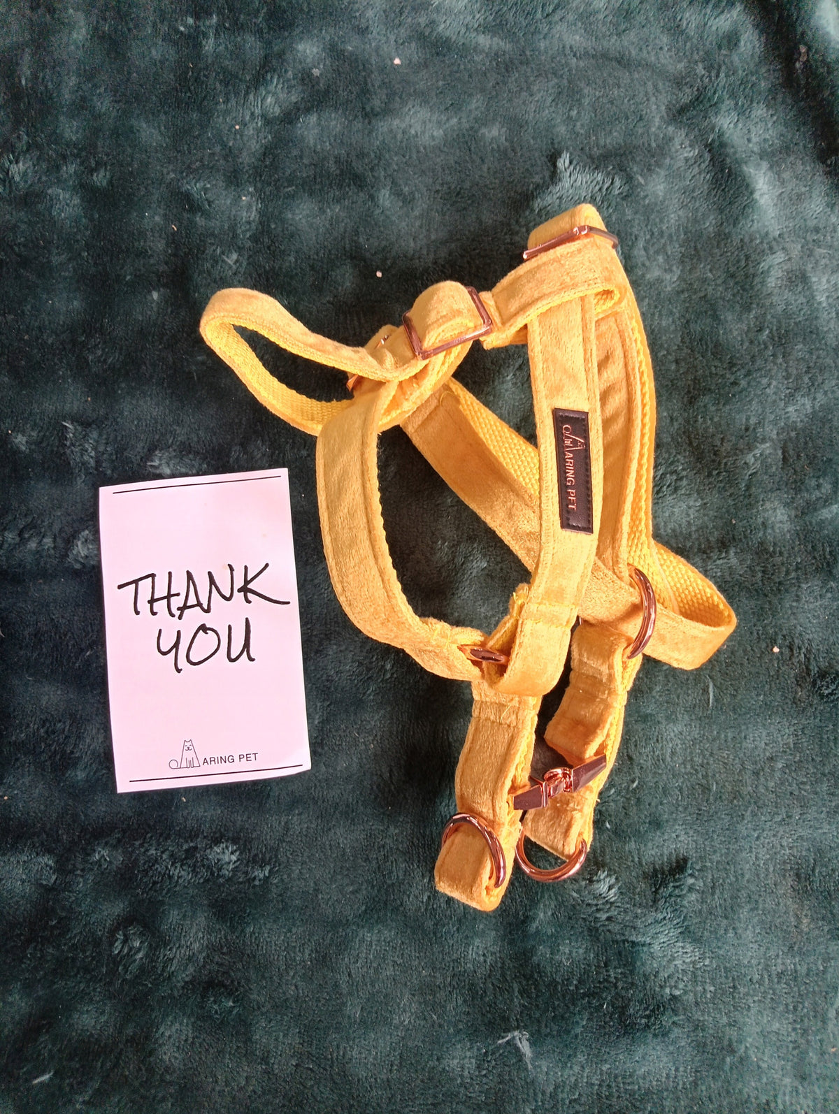 Dog Harness Yellow Velour r.S