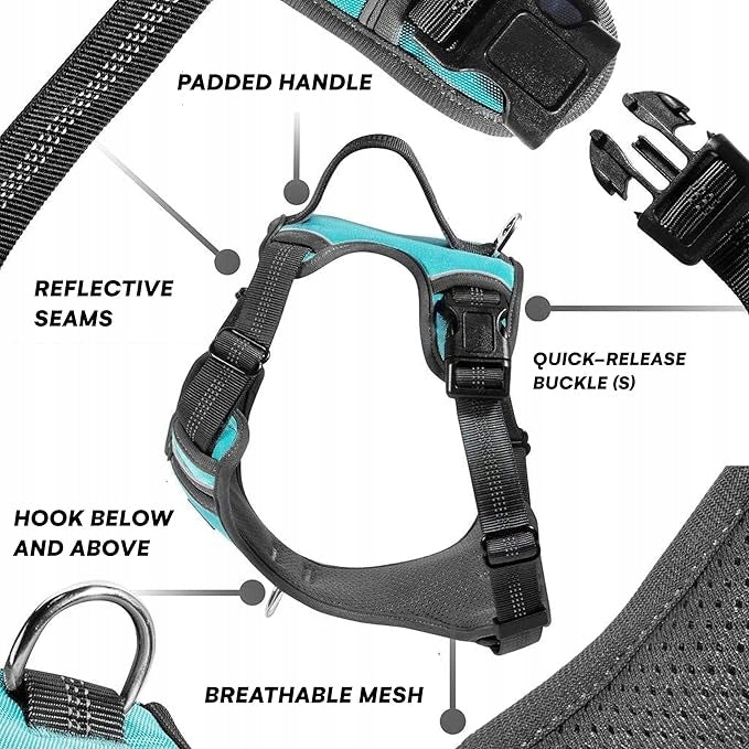 Dog Harness for Running with Mesh Size L Adjustable Reflective+FREEBIE Packaging status original