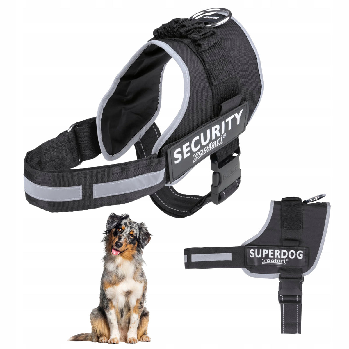Dog Harness with Reflectors Adjustable Comfortable Size. M 51 to 67 cm