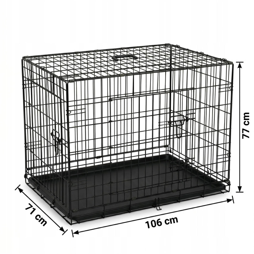 Dog Kennel Cage Transport Metal Folding XL Left 106x71x77 Manufacturer code K903