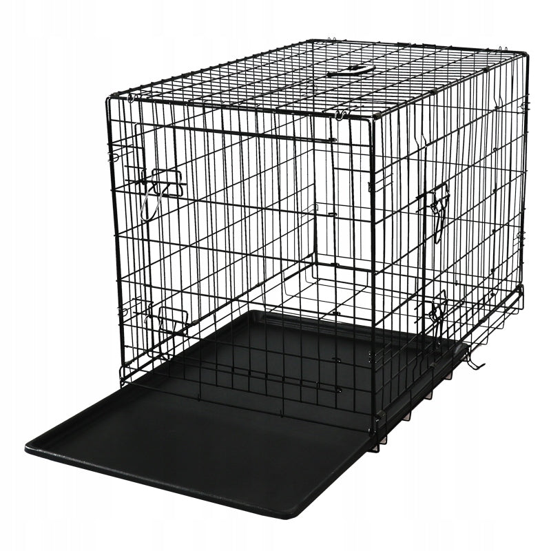 Dog Kennel Cage Transport Metal Folding XXL Left 121x78x82 Brand Happet