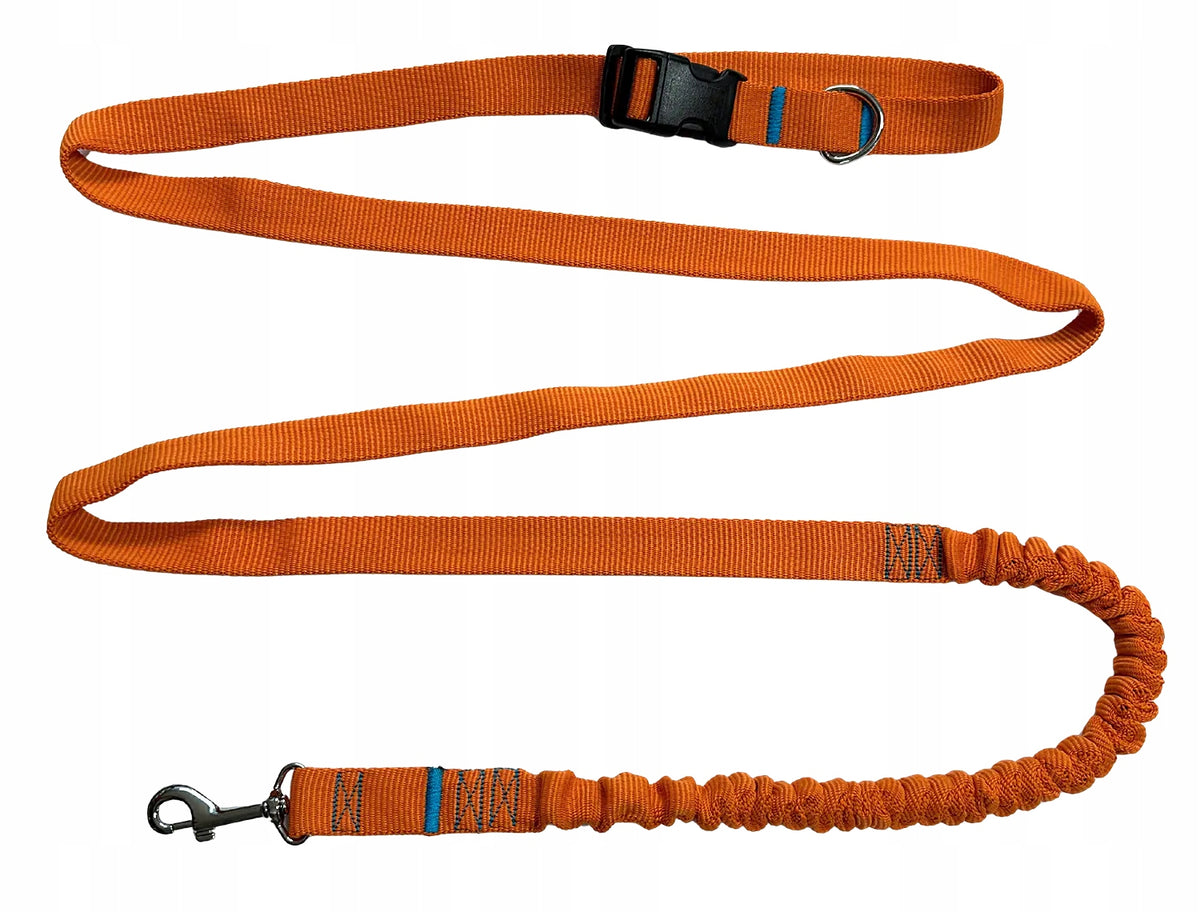 Dog LANYARD HandsFree Adjustable Sports Shock Absorber Orange 480cm EU