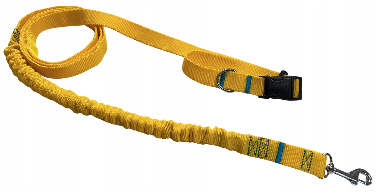 Dog LANYARD HandsFree Adjustable Sports Shock Absorber Yellow 280cm Packaging status original