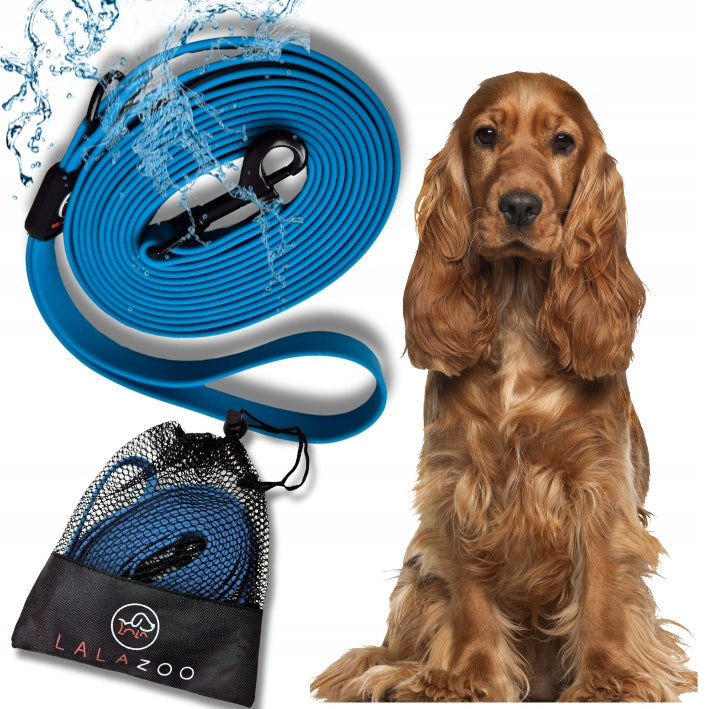 Dog LANYARD Waterproof City Training Rope PVC 5M blue