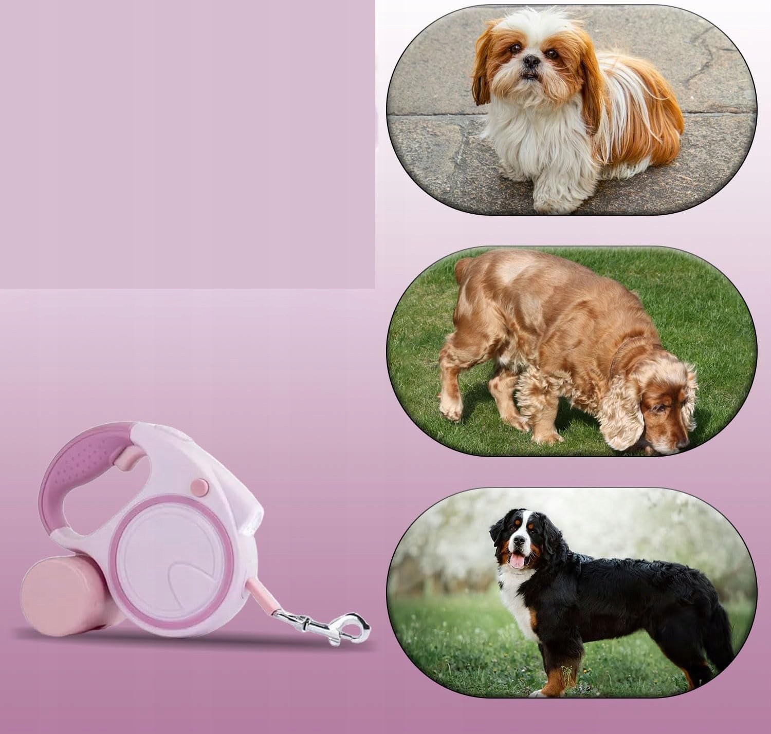 Dog Lanyard Automatic 5m With Flashlight Long Bag Container Led Lock Maximum leash length 5 m