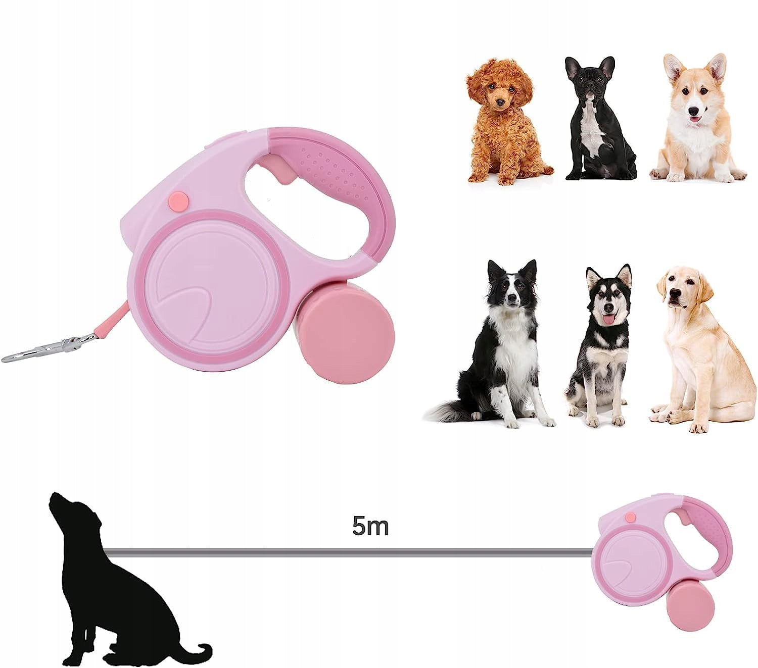 Dog Lanyard Automatic 5m With Flashlight Long Bag Container Led Lock Packaging status original