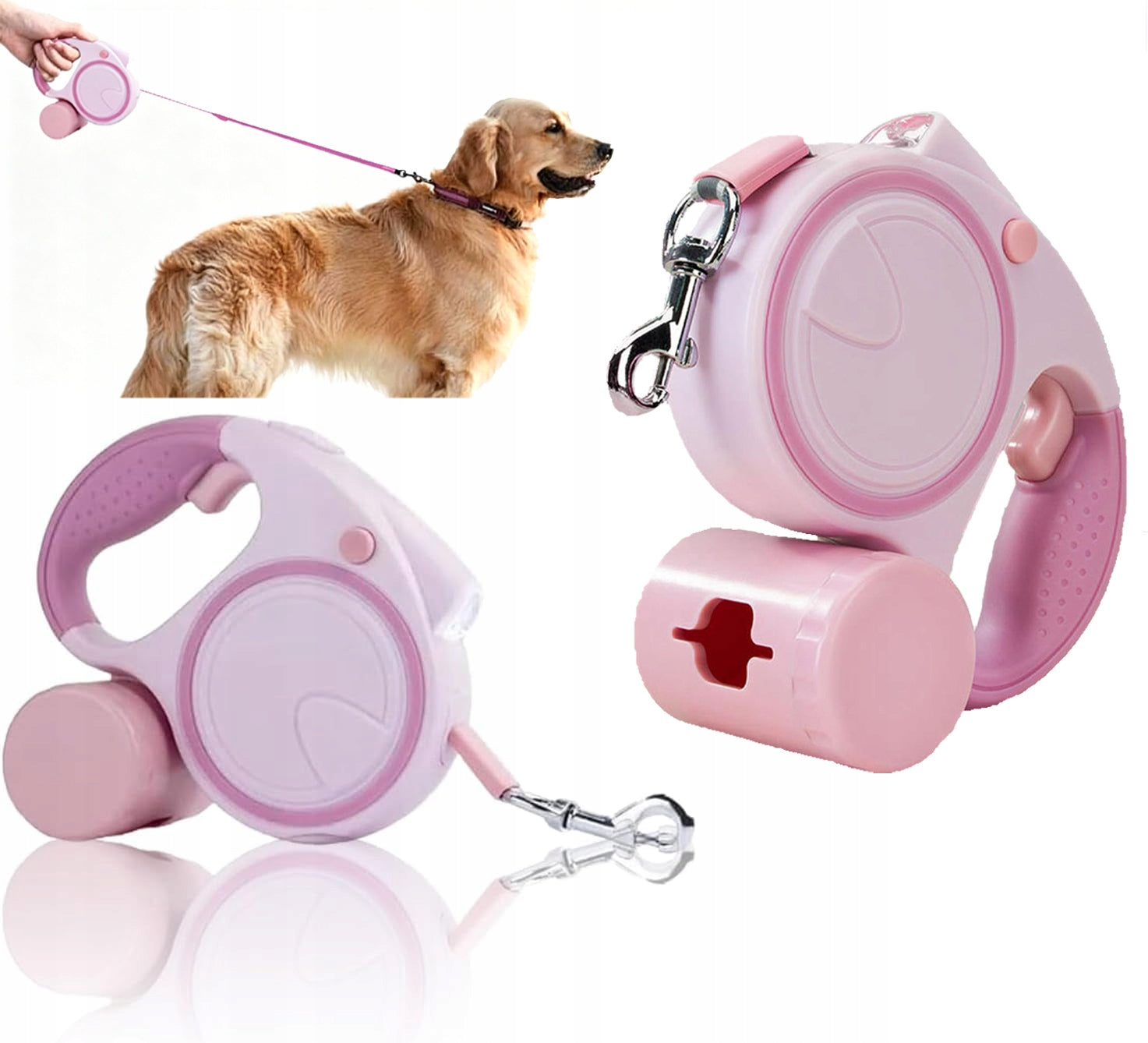 Dog Lanyard Automatic 5m With Flashlight Long Bag Container Led Lock