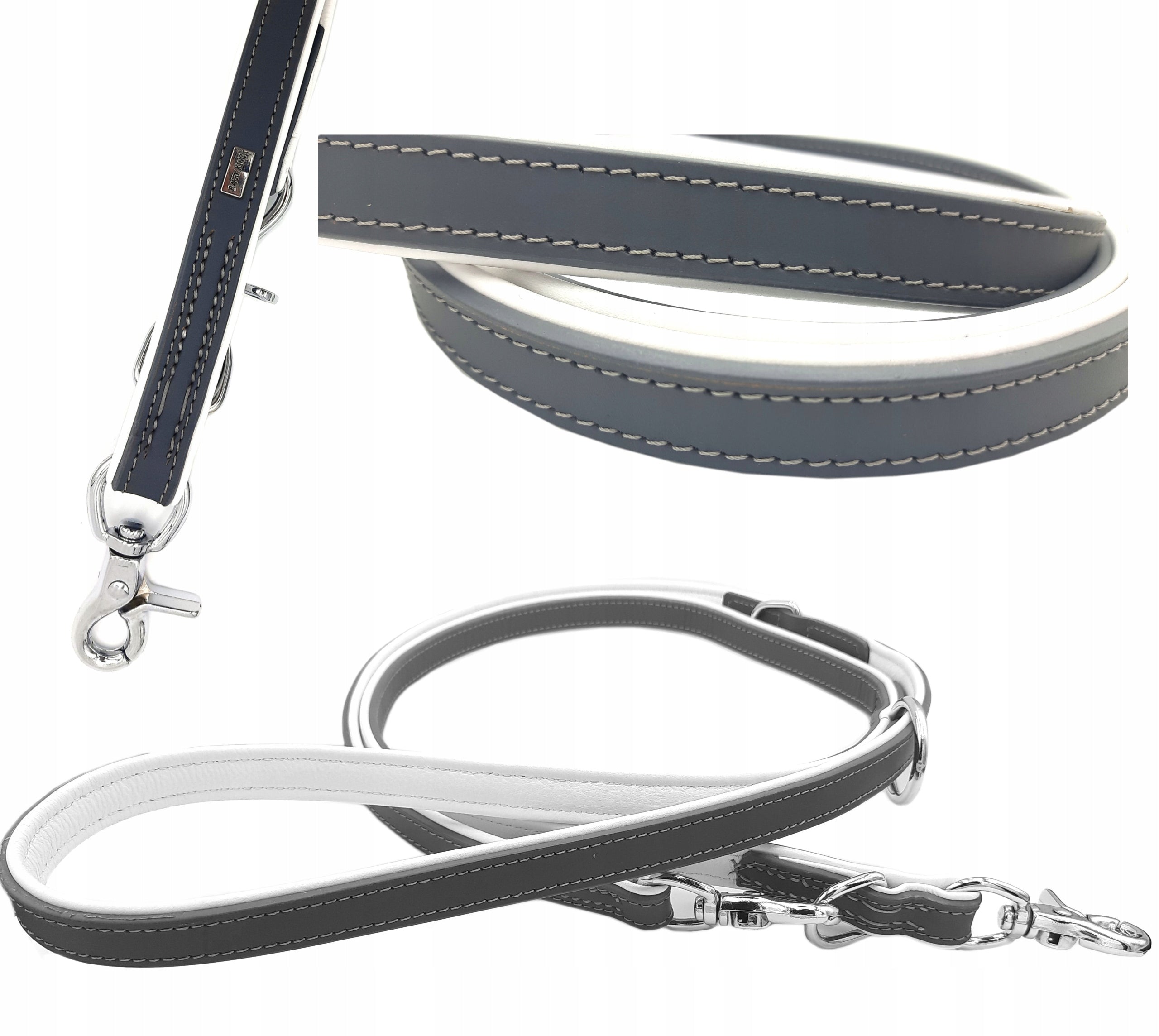 Dog Lanyard Folding Retractable Adjustable Leather Strong Long 2m
