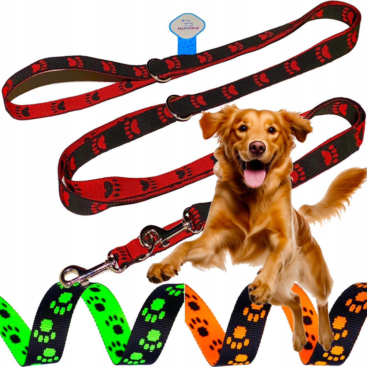 Dog Lanyard Walking Behavioral Tape 1,8 m Strong Woven with 25mm Pattern