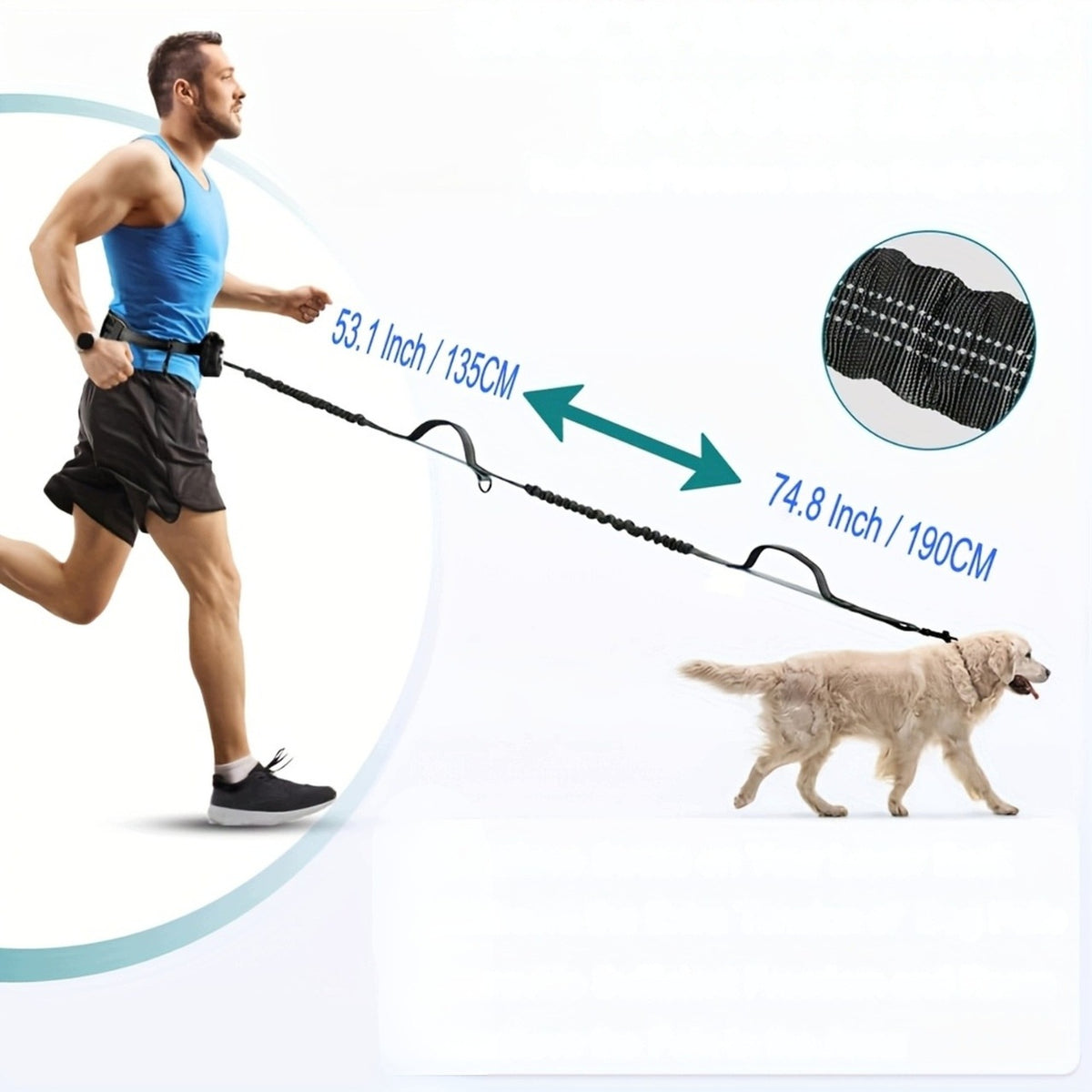 Dog Lanyard with Hands-Free Belt Bag and Lumbar Protector Packaging status original