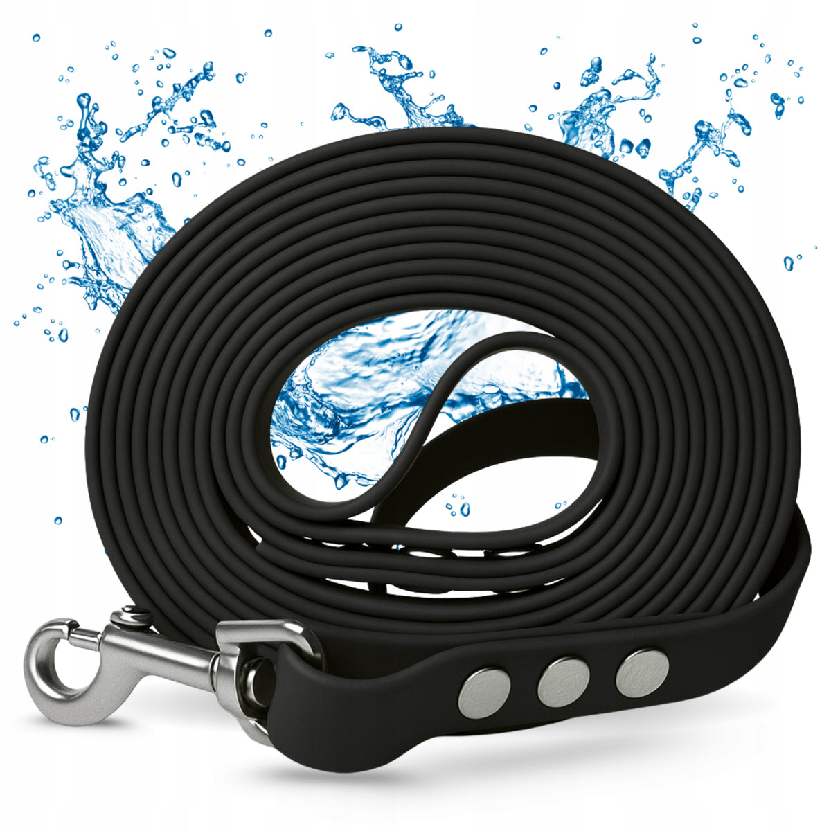 Dog Leash Small / Large 2M Waterproof Strong Long / Short Black