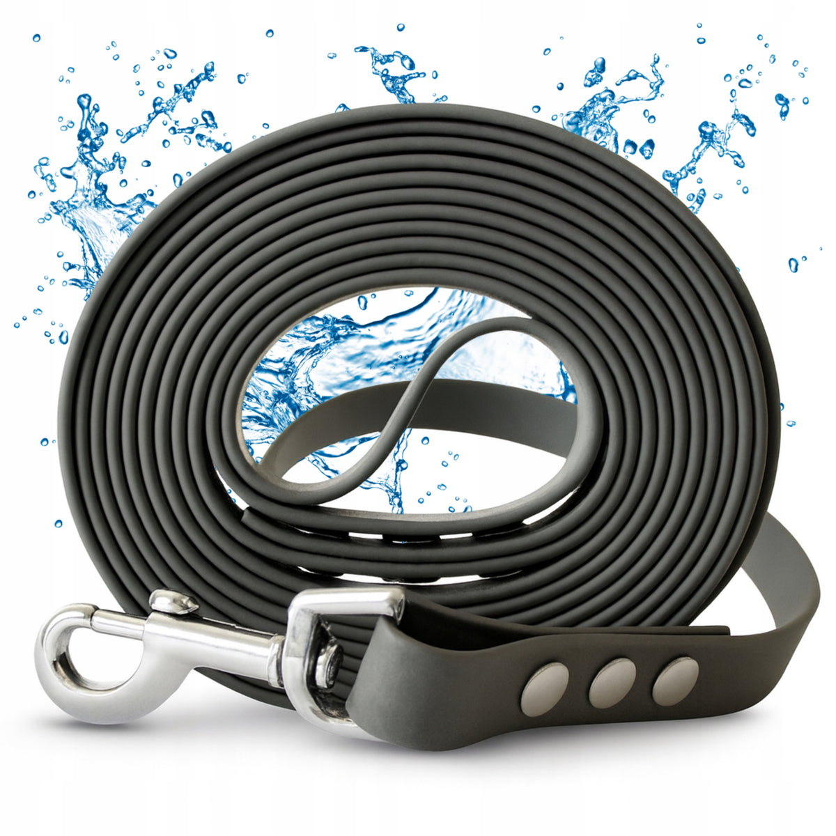 Dog Leash Small / Large 2M Waterproof Strong Long / Short Grey