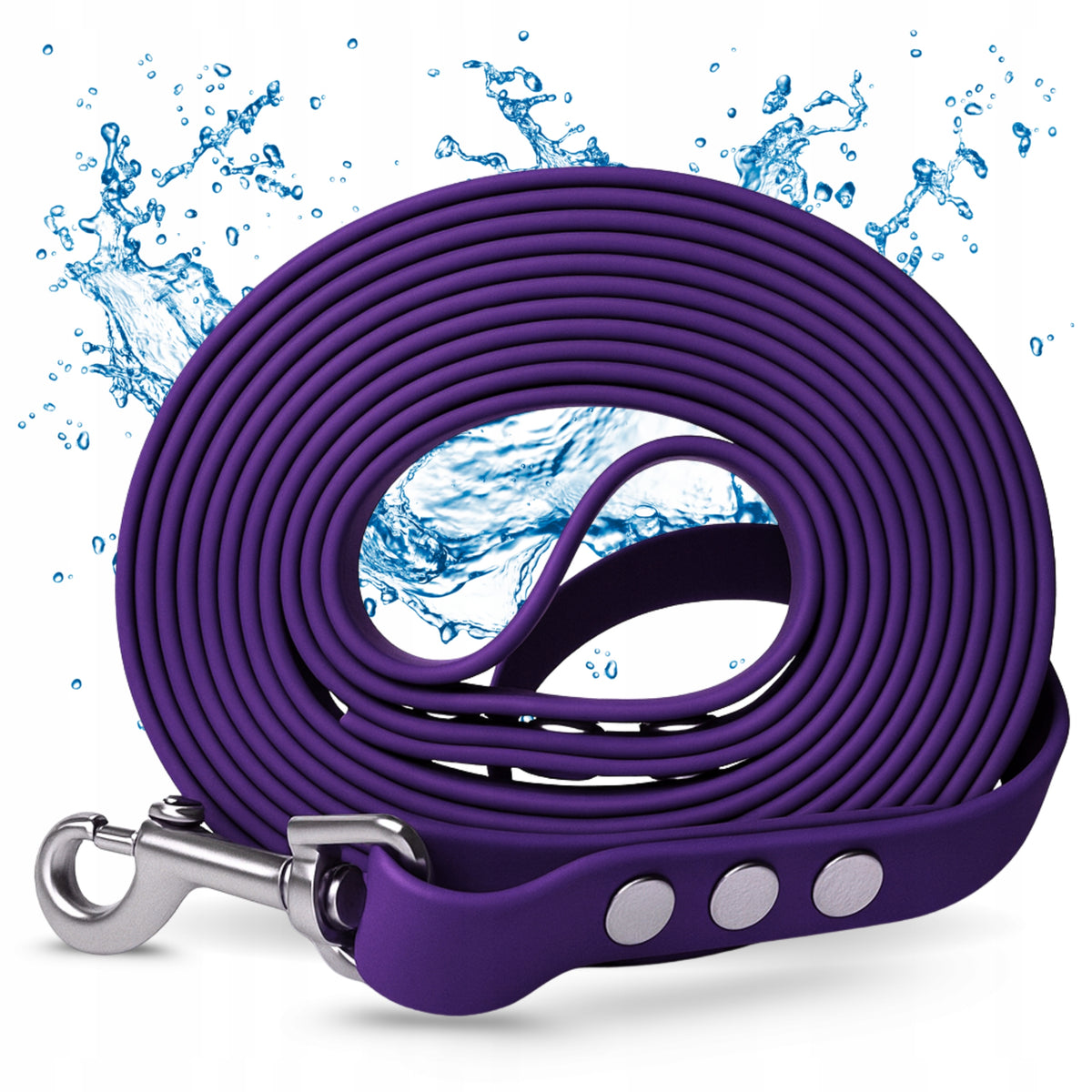 Dog Leash Small / Large 2M Waterproof Strong Long / Short Purple