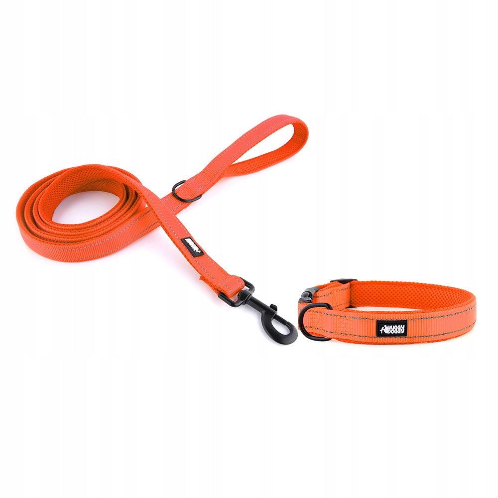 Dog Leash and Collar Orange Walking Set for Medium Dog M