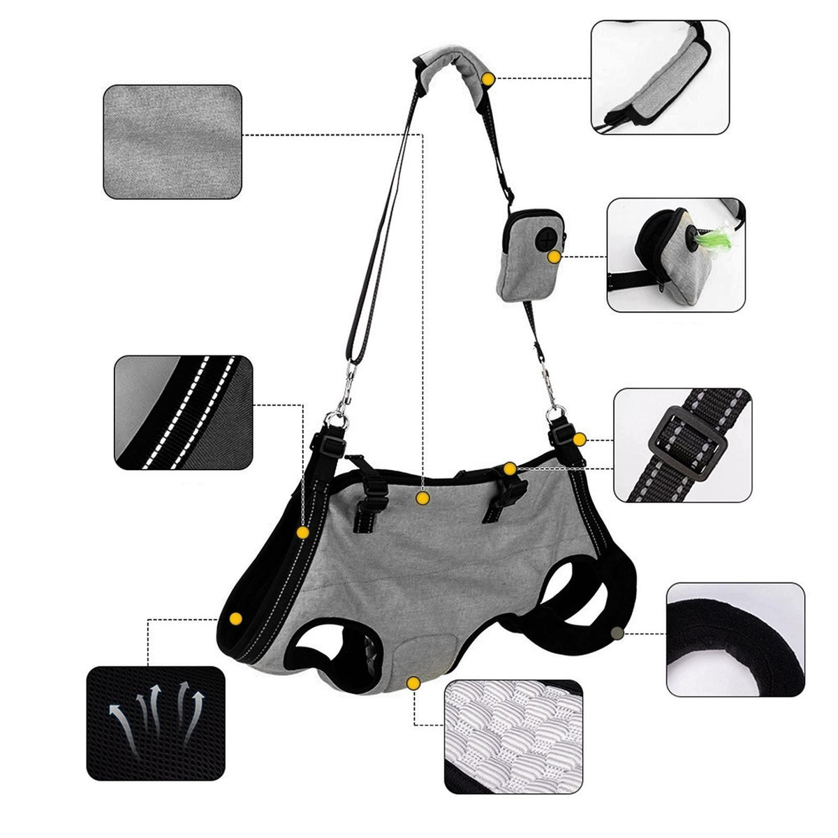 Dog Lifting Harness Full Body Supporting Multipurpose Mobility Aid Wear S