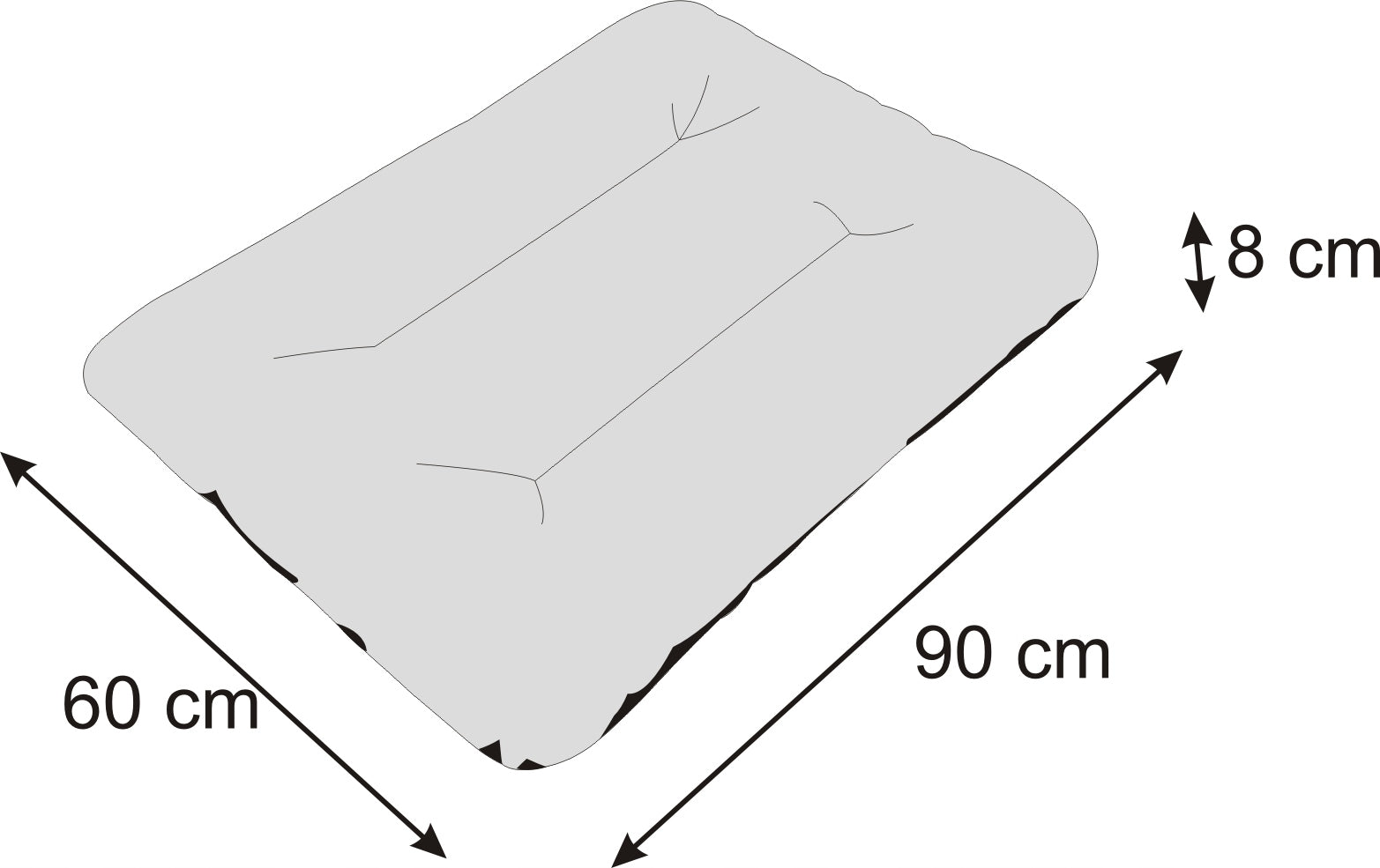Dog Mattress, Waterproof Dog Playpen Bed, R1 60 x 90cm Length 90 cm