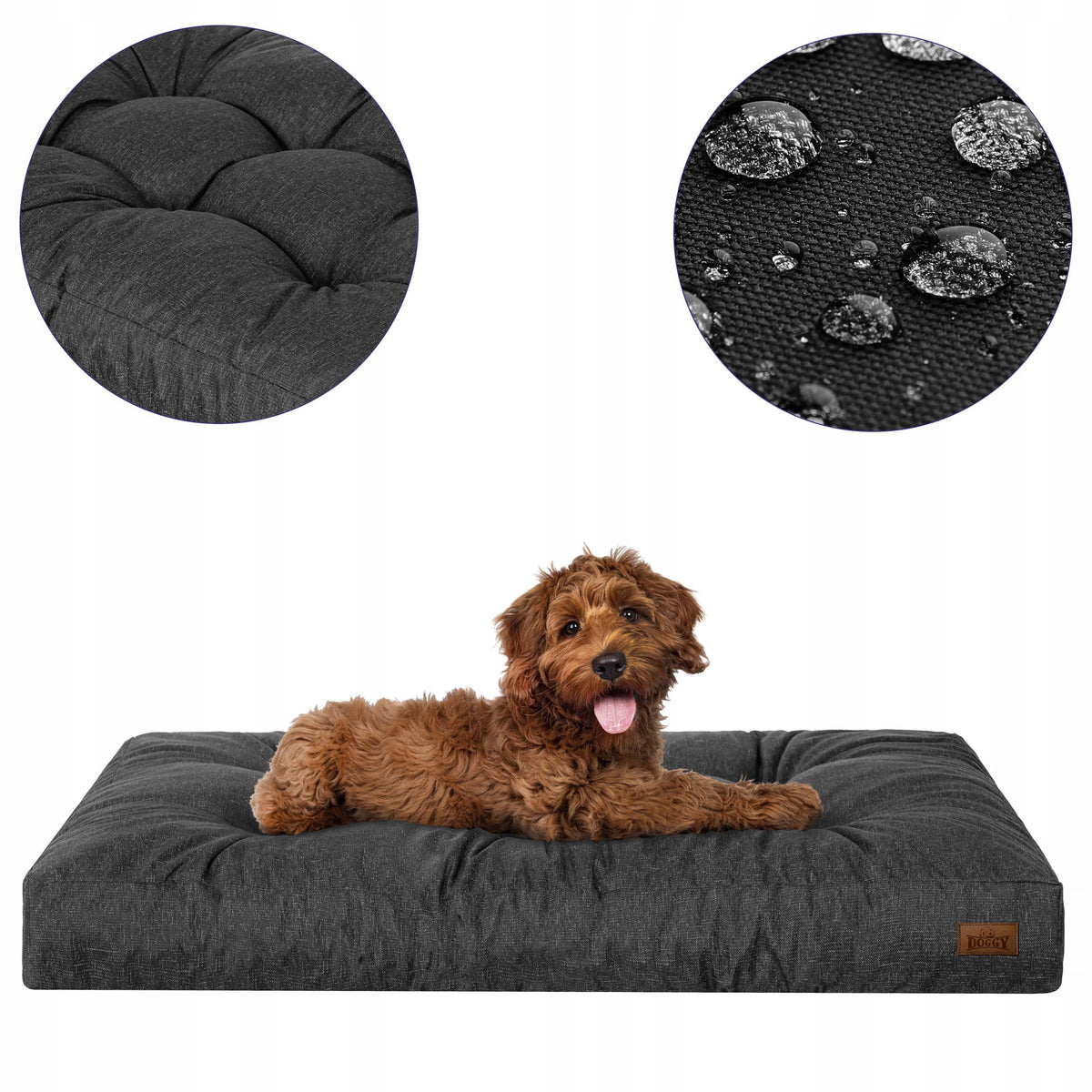 Dog Mattress Waterproof Quilted Bedding for Medium Dogs L 90x70 cm