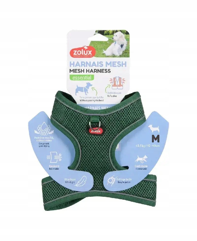 Dog Mesh Breathable Harness M Green