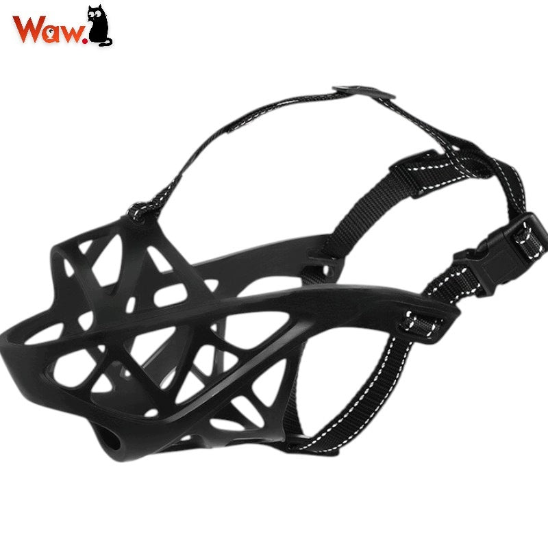 Dog Mesh muzzle plastic adjustable size M black