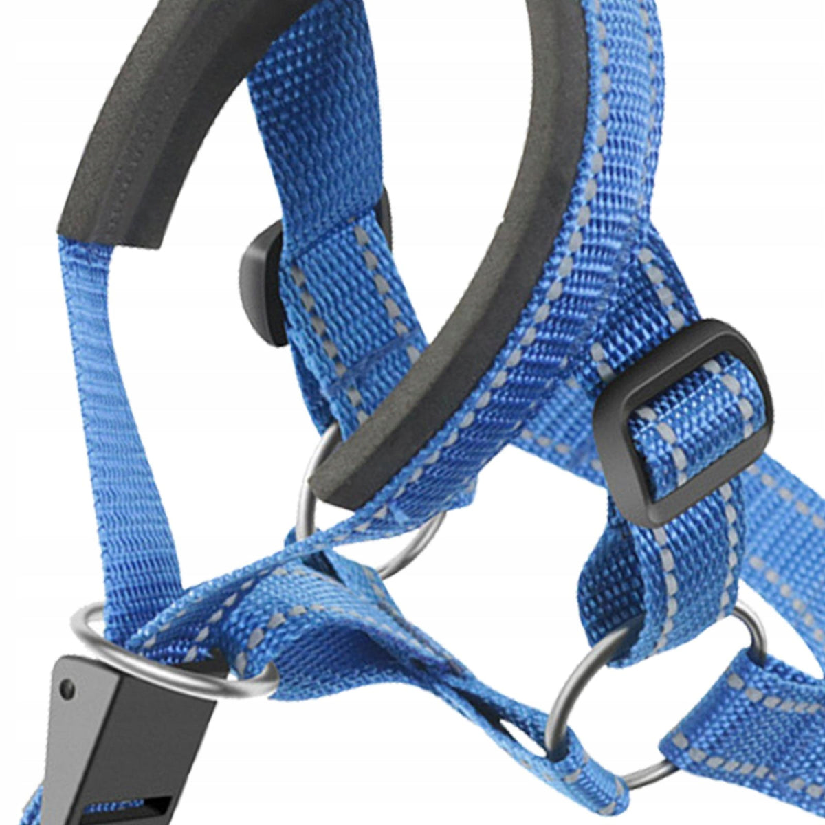 Dog Mouth Cover Prevent Biting Chewing Metal Buckle Dogs Muzzle Blue Size M Packaging status original